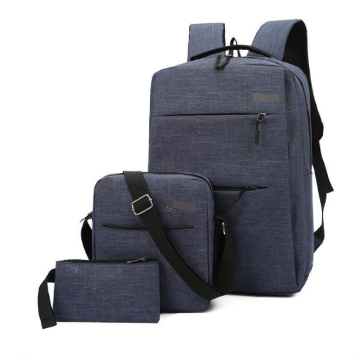 Three-piece business backpack casual sch...