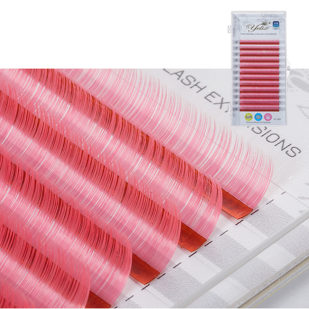 Fábrica de mezcla 0.07 pestañas de color, pestañas falsas, gran capacidad de injerto de vello redondo denso, pestañas al por mayor