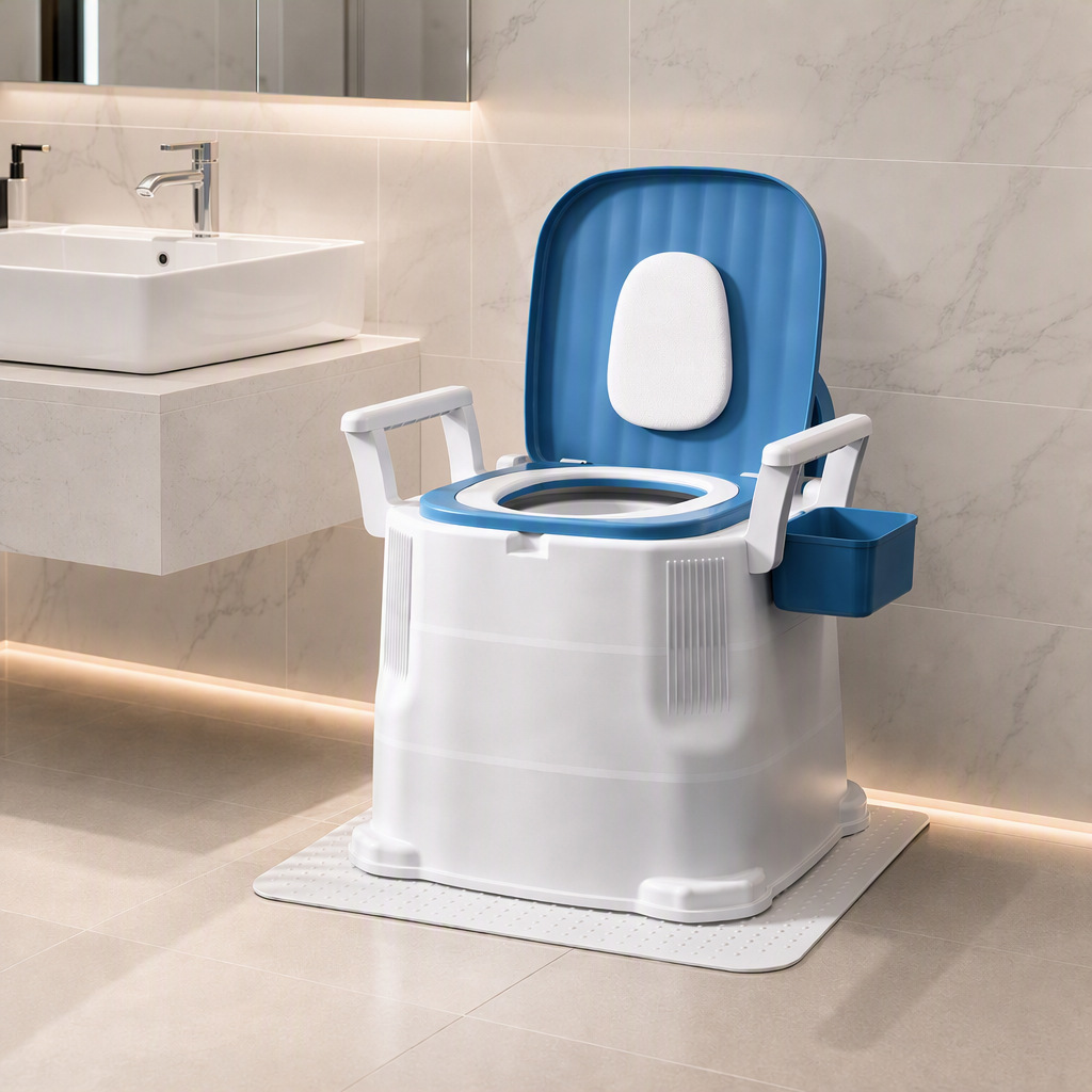 Portable Toilet for the Elderly and Pregnant Women, Household Portable Commode for Seniors, Night-Time Pee Bucket, Potty Bucket, Commode Chair