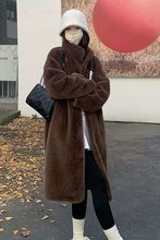 冬季新款时尚韩版防貂绒中长款外套女装天鹅绒貂皮大衣女皮草