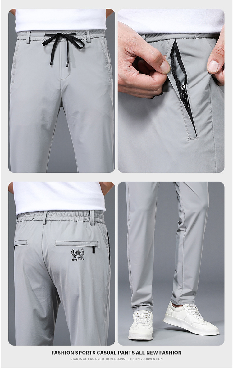 Herren Eisseide Hose Locker Und Atmungsaktiv Casual Freizeithose_voghion.com