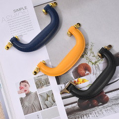 41.71g gold-plated vintage-style leatherette plastic handle for antique-style trunk accessories