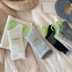 25秋冬新款袜子女加厚双罗口羊毛袜保暖防寒简约韩系女袜中筒袜