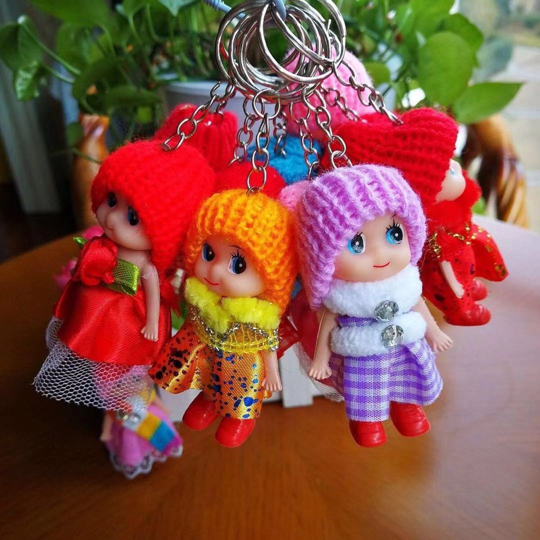 New DIY Barbie Doll 8cm Confused Doll Doll Pendant Girl Hot Sale 2 Yuan Keychain Student Cross-Border