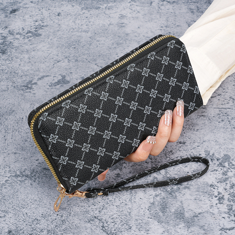 Portafoglio lungo da donna con cerniera, stile coreano, borsa per telefono, grande capacità, borsa alla moda per la mamma con clip per monete_voghion.com