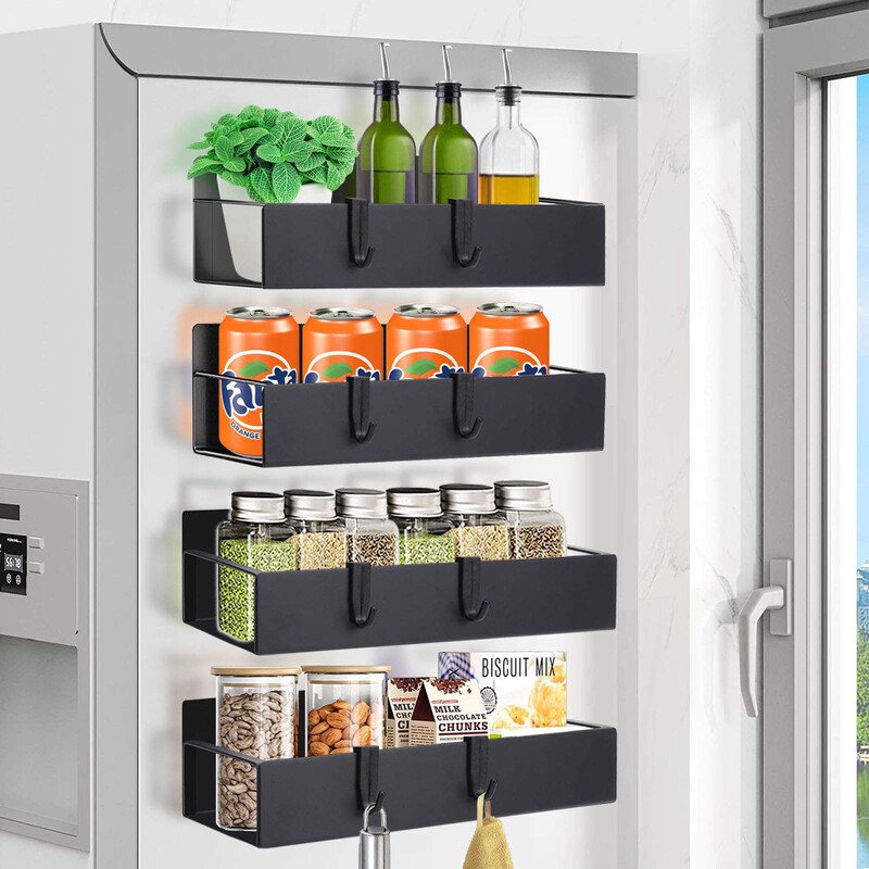 Cross-border Refrigerator Side Storage Rack Storage Rack Wall-mounted Seasoning Bracket Magnetic Flavoring Rack Refrigerator Rack