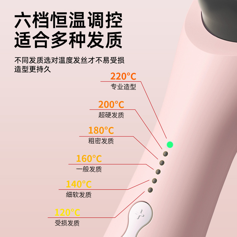 跨境直发梳便携式发梳不伤发负离子便携懒人学生电热直发棒神器|undefined