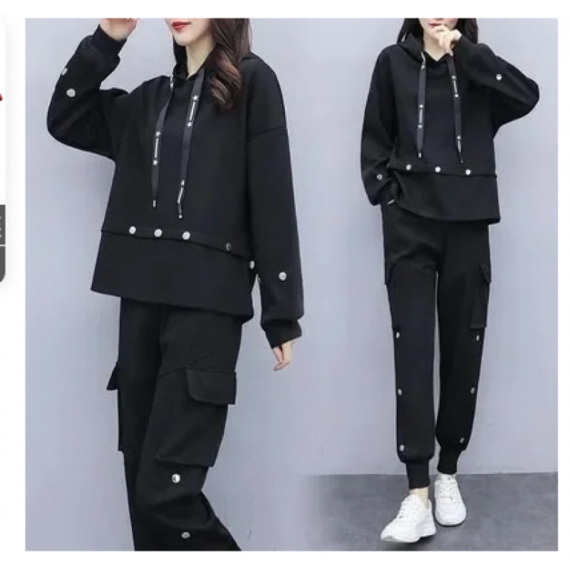 2025 New Fat mm Two-Piece Set for Women, Sporty, Slimming, Fashionable, Goddess Style Set, Loose and Slimming Two-Piece Set