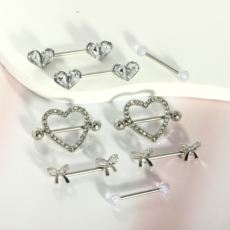 Silver pointed spike labret stud material detail