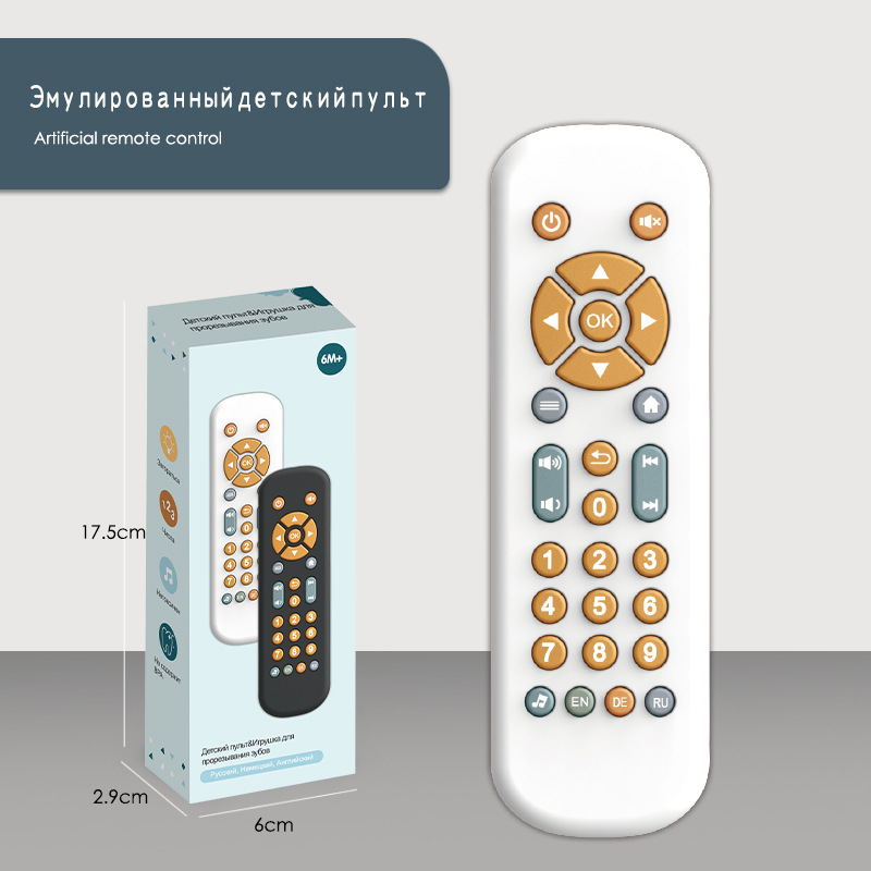 Ruso bebé simulación TV control remoto música para niños aprendizaje en inglés control remoto educativo cognitivo juguete educativo