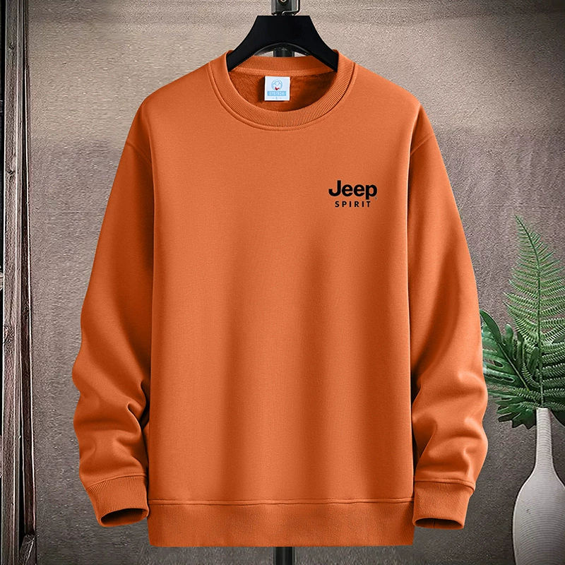 JEEP SPIRIT мужская рубашка с длинным рукавом с круглым вырезом плюс плюшевая толстовка мужская футболка с длинным рукавом 6815