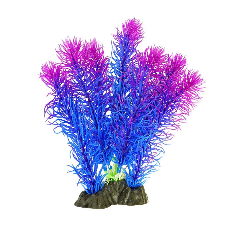 Paisaje de acuarios Fábrica de algas de hoja de cedro Venta directa al por mayor Pecera Caja de arena Decoración Simulación de plástico Plantas de plantas acuáticas Flor falsa