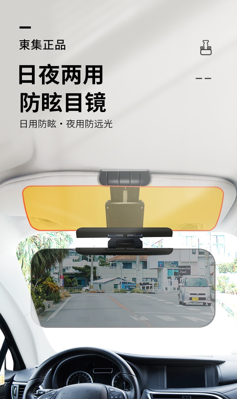 Suitable for car night vision anti-glare visor, anti-dazzle mirror, dual-use for day and night, driver's eye protector