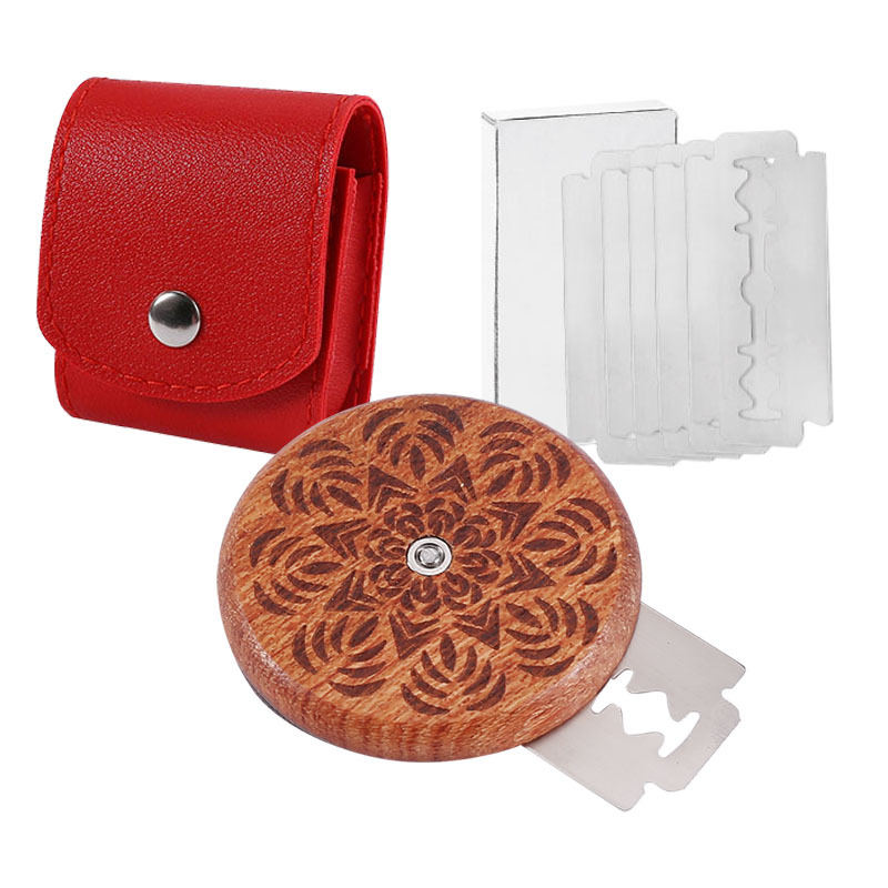 Cortador de pan OVNI de palo de rosa, barra francesa de estilo europeo, cuchillo europeo suave redondo portátil, cuchillo de reparación de pan