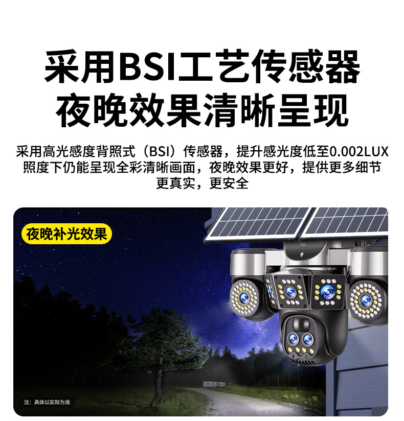 Solar-Powered Surveillance Camera 360-Degree Coverage Outdoor No Power No Network HD Night Vision 2026 New Model