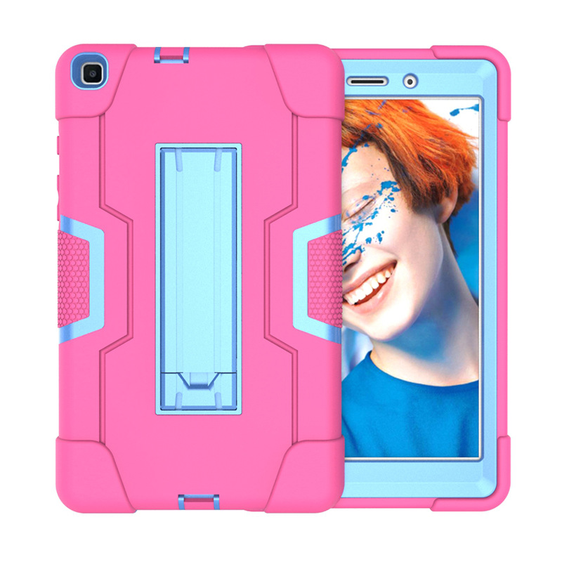 New contrast color robot suitable for Samsung Tab A8.0 inch 2019 silicone three-in-one drop-resistant shell T2 90 sets