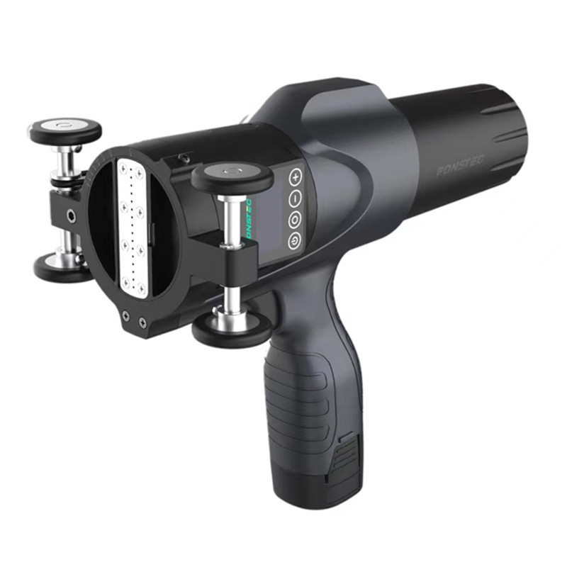 Impresora de inyección de tinta de mano de caracteres grandes, marcado portátil, con su propia pantalla, placa de metal, tubo de cemento, poste eléctrico, tinta en blanco y negro