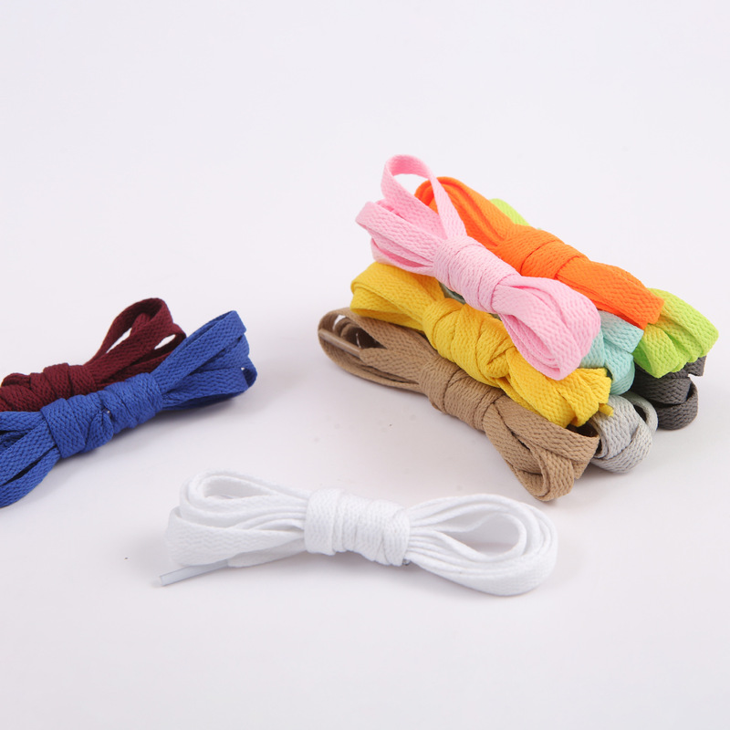 Flat 8mm Wide Canvas Casual Sports Sneakers Basketball Shoes White Shoes for Men and Women Korean Style Pure White Shoelace Rope Wholesale