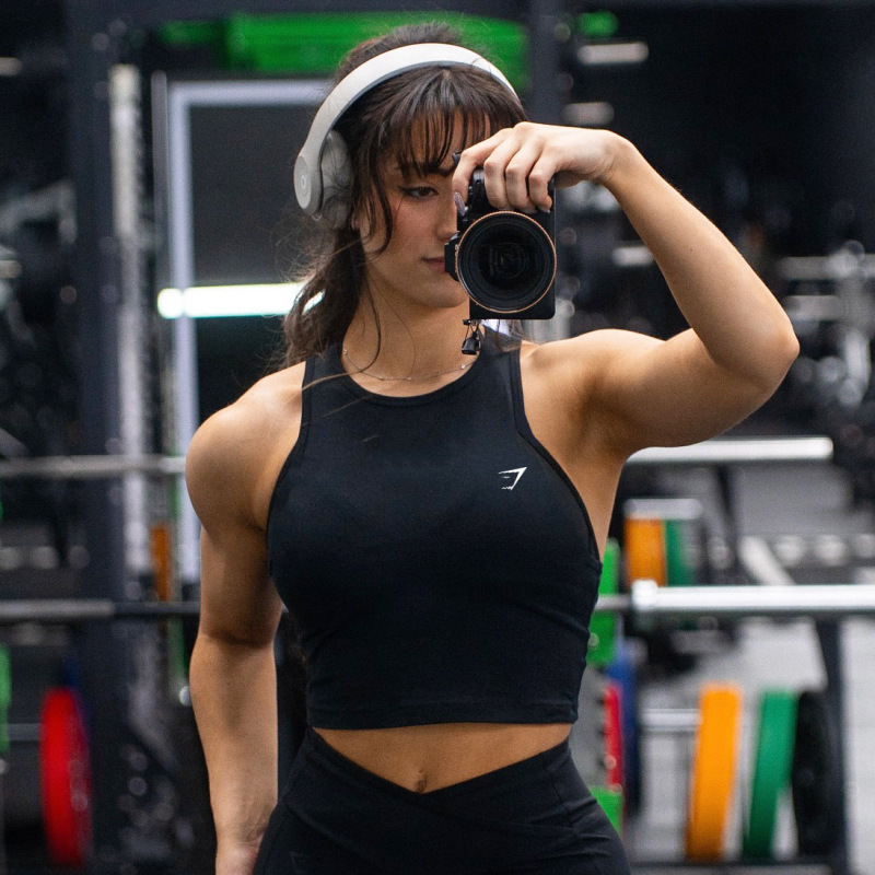 Gymsharkサメ高強度ヨガベスト防振通気性美背ノースリーブフィットネストップススポーツ下着女性|undefined