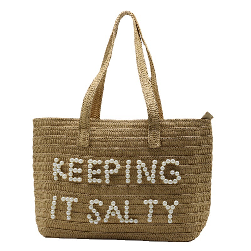 straw beach one-shoulder bag