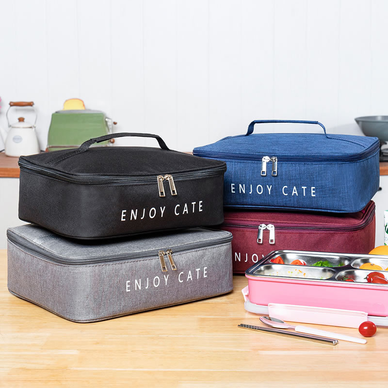 Lunch Box Handbag Rectangular Oxford Cloth Insulation Bag Aluminum Foil Thickened Lunch Bag Student Lunch Box with Rice Large Capacity Lunch Box Handbag Rectangular Oxford Cloth Insulation Bag Aluminum Foil Thickened Lunch Bag Student Lunch Box with Rice Large Capacity