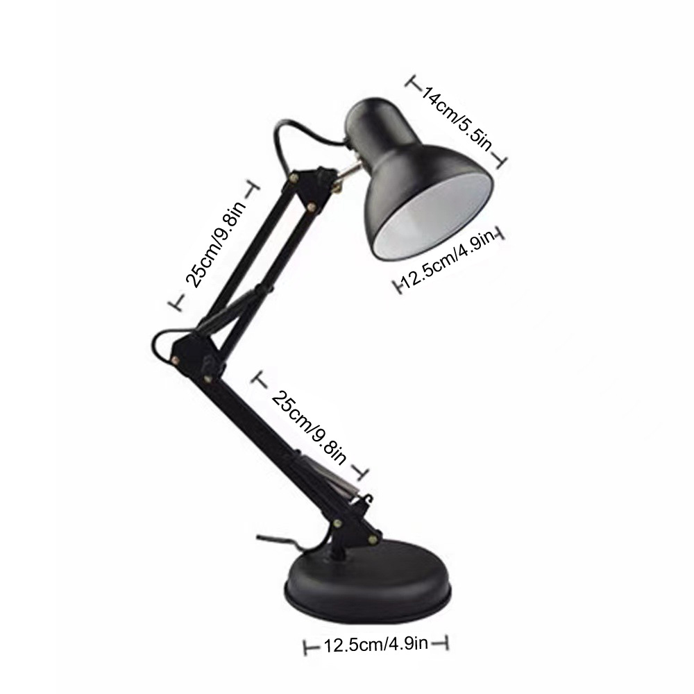 Lámpara de escritorio de lectura de protección ocular LED Lámpara de escritorio plegable de arte de hierro de estilo europeo y americano Clip de lectura de aprendizaje Lámpara de escritorio de protección ocular de brazo largo
