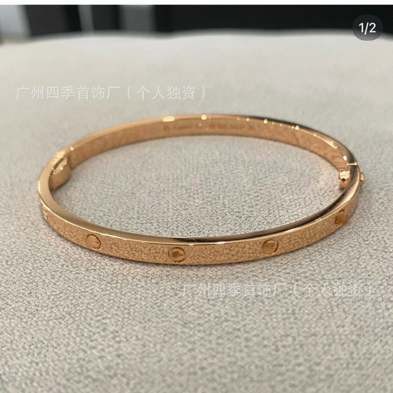 高版卡家经典LOVE满天星手镯CNC男女手环玫瑰金厚镀18K金满钻V金|undefined