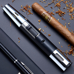 Simple and Elegant Home Use Pen Style Flame Gun Transparent Gas Tank Adjust Gas Straight Spray Windproof Lighter Creative Cross-border Premium 856