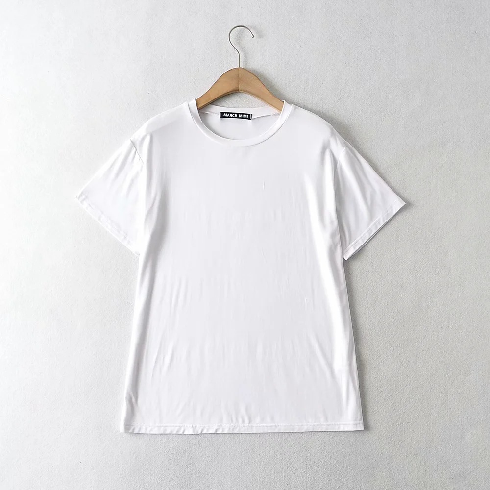 summer new round neck solid color T-shirt NSHS50540