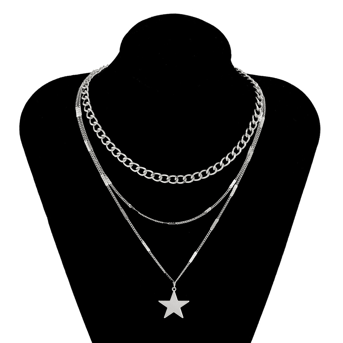 simple fashion star metal chain combination necklacepicture6