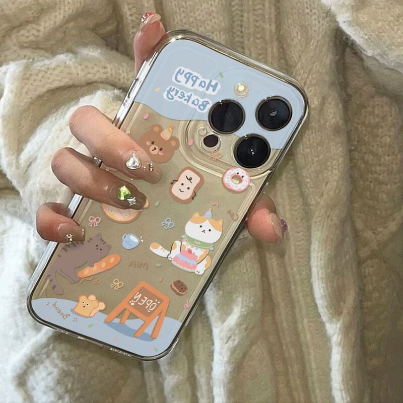 Cute Bakery Shop Suitable for Apple 16Promax Mobile Phone Case Iphone15 Transparent 14 Fun 13 Soft Shell 12 Trendy