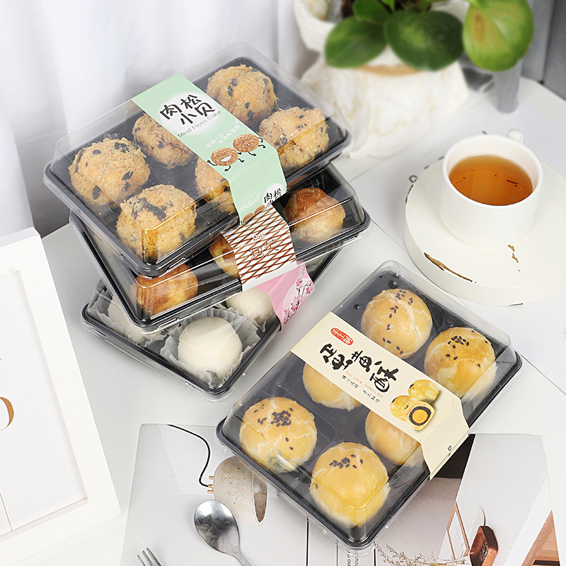 清明青团雪媚娘青团盒子6粒蛋黄酥肉松小贝泡芙绿豆饼烘焙包装盒