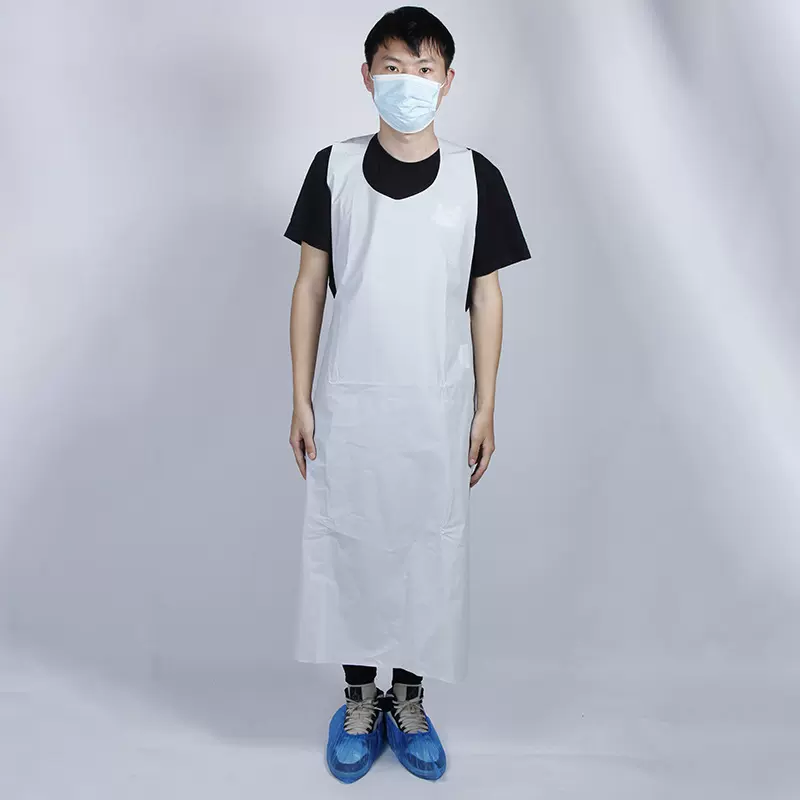 一次性PE围裙 防护隔离油污 衣服反穿系带无袖 塑料围裙防水防污
