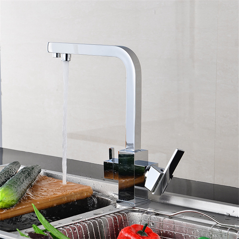 Cocina de extracción tipo agua de lluvia volante grifo fregadero de acero inoxidable lavabo de verduras mezcla de agua caliente y fría retráctil agujero único transfronterizo mayorista image 17