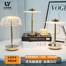 跨境新款简约装饰充电台灯亚克力高级台灯客厅卧室床头小夜灯厂家