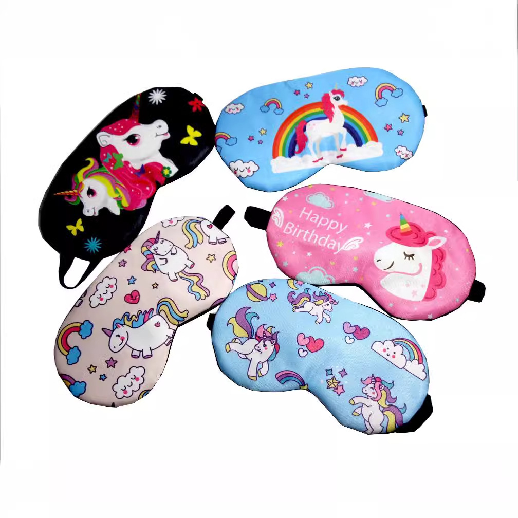Transfronteriza nueva Máscara de ojo de dibujos animados impresión unicornio caballo sombreado sueño almuerzo descanso máscara de ojo fábrica personalizable