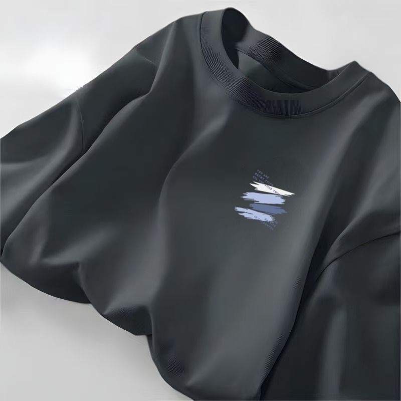 100% Cotton Round Neck Long-Sleeved T-Shirt Men's Spring and Autum New Trendyy Hong Kong Style Loose and Versatile T-Shirt Tops