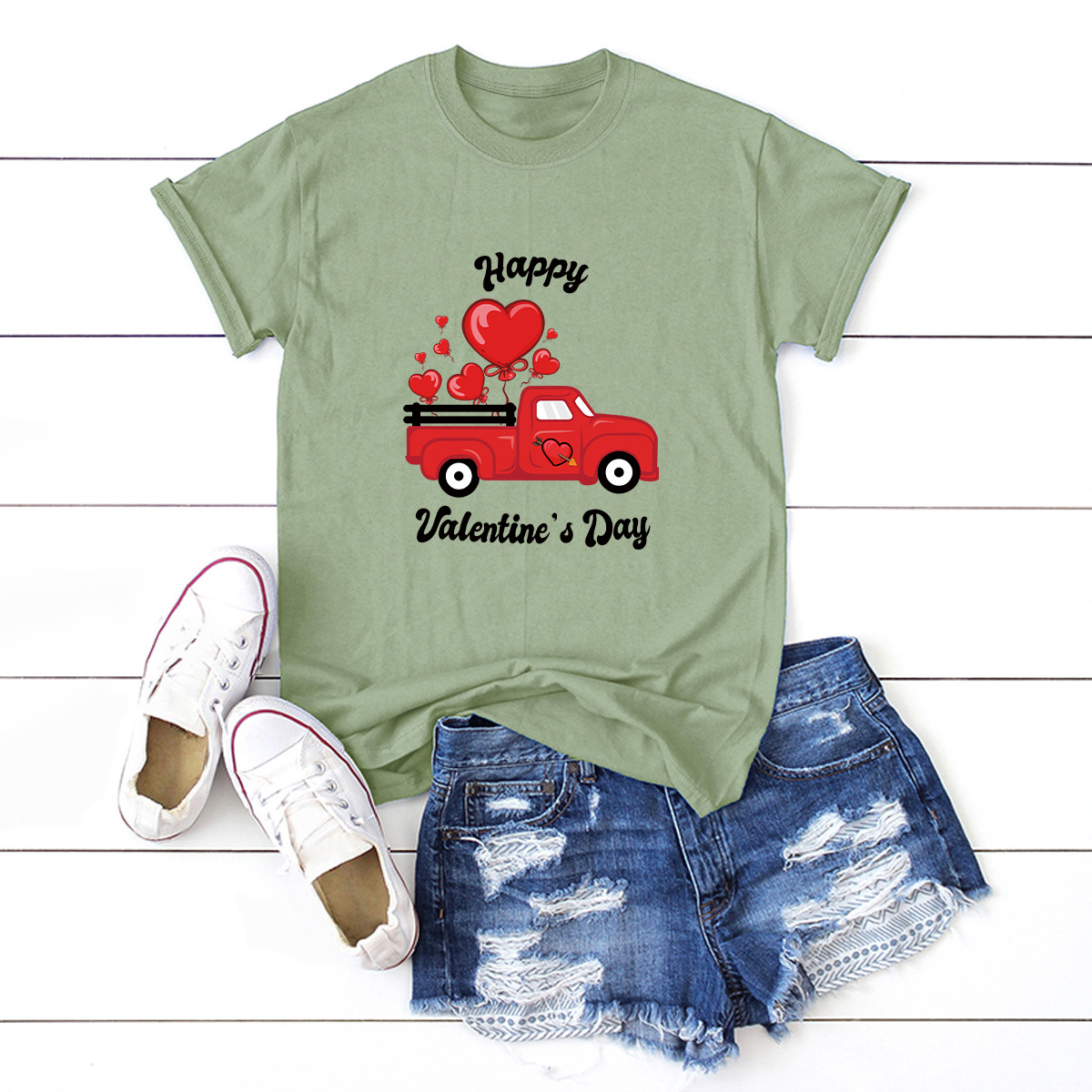 Valentine s Day Red Car printed T-Shirt  NSSN27629