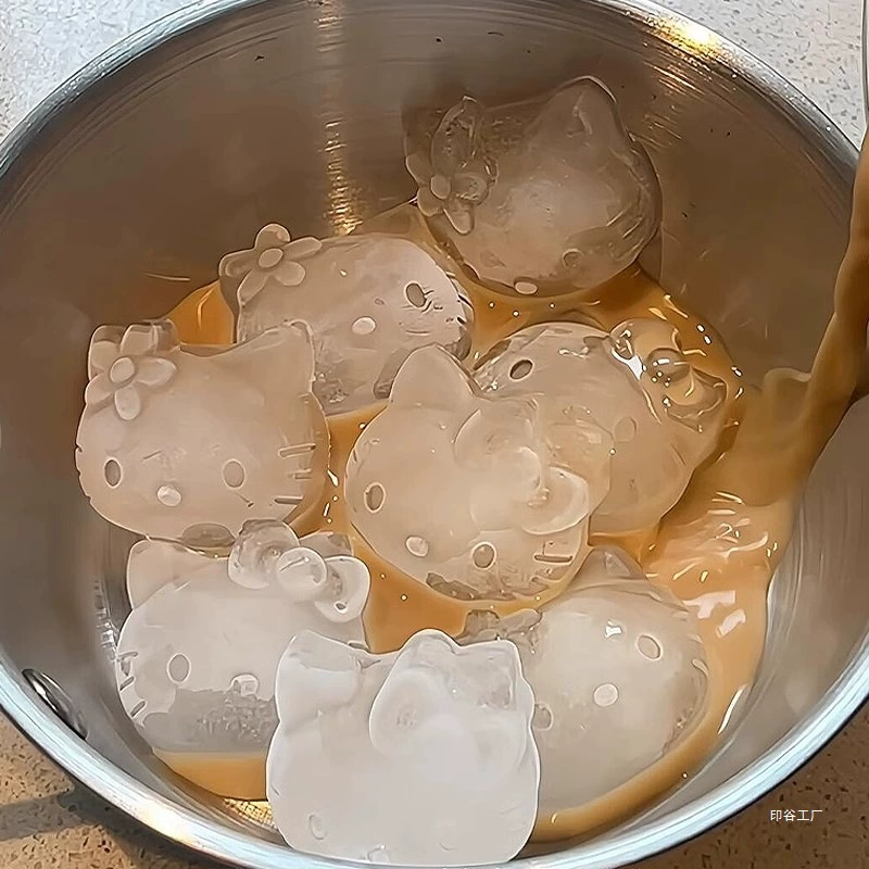 Форма для лотка для льда «Hello Kitty», пищевая бытовая мягкая силиконовая милая мультяшная форма для льда, домашний артефакт для кубиков льда