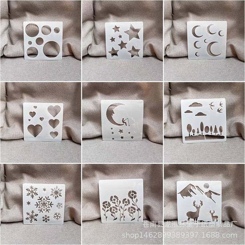 Oil painting stick painting hollow template moon sun birthday wedding cartoon combination four palace grid DIY auxiliary tool