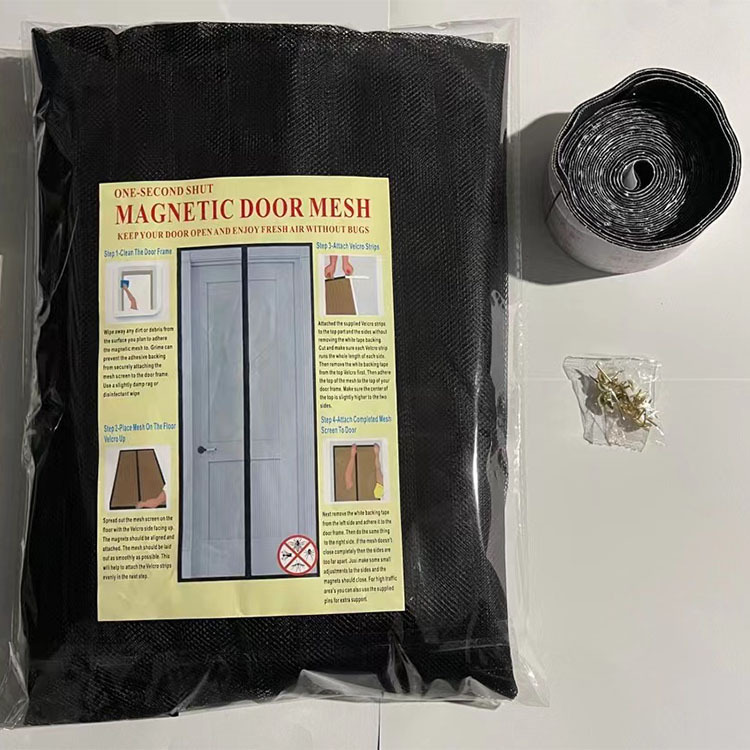 Summer Day Door Curtain Gauze Curtain with Absorber Magnet Self-absorption Anti-mosquito and Insect Velcro Curtain Fly-proof Ventilation for Household