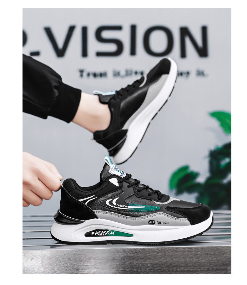 Giày thể thao nam da PU chống nước kiểu sneaker đế mềm chống trơn trượt — D291 màu trắng, D291 màu xám, D291 màu đen chi tiết 17