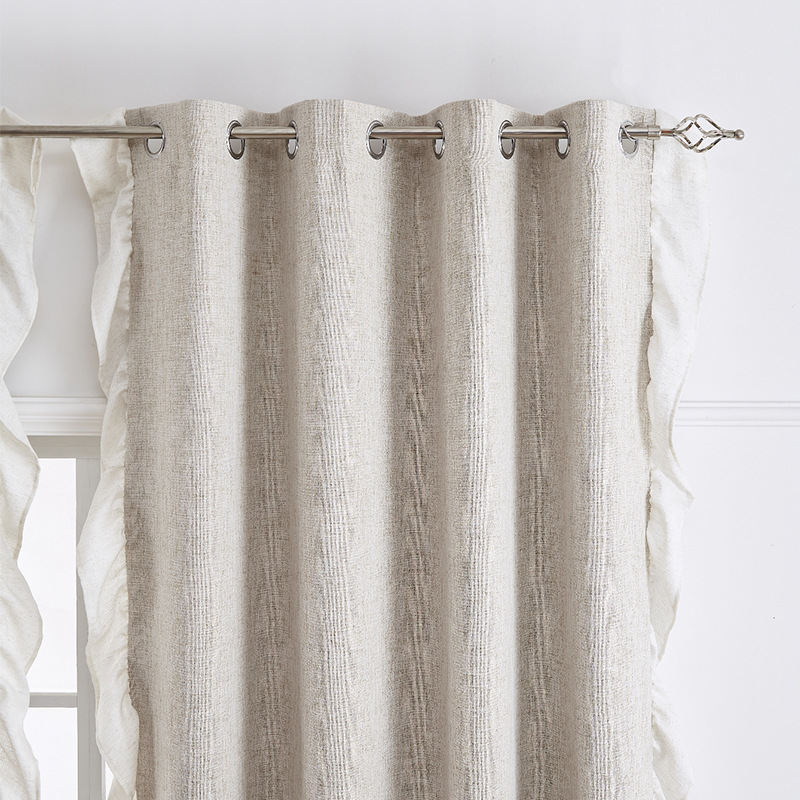 Rideaux occultants en lin pour salon et balcon style américain_voghion.com