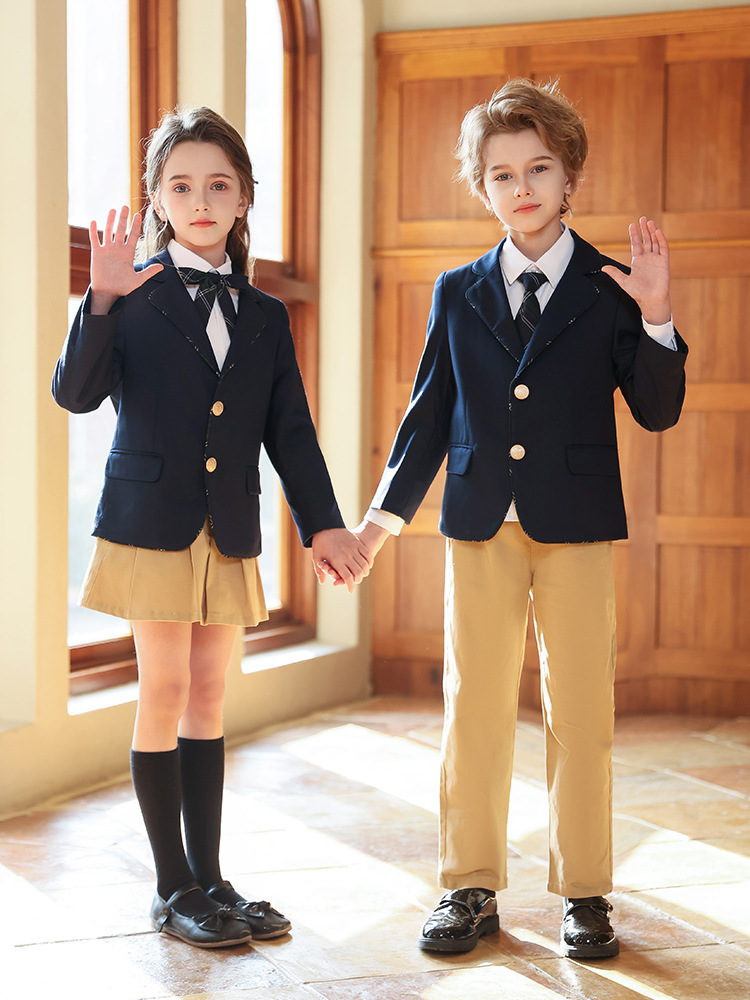 Ropa de jardín de infantes, trajes para niños y niñas, uniformes de clase, uniformes de escuela primaria, trajes de primavera y otoño, trajes de otoño e invierno de estilo universitario británico