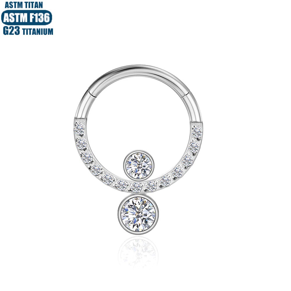 Silver pointed spike labret stud material detail
