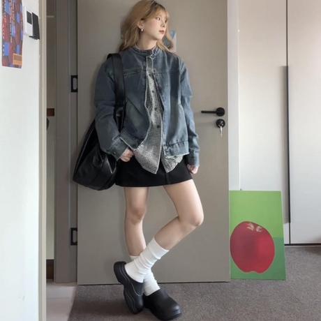 美式感做旧牛仔长袖外套女秋季超好看显瘦别致外搭开衫夹克潮