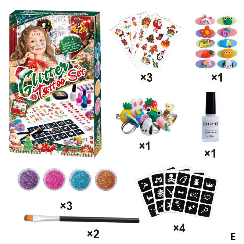 Christmas Halloween Theme DIY Kidsren's Girl Tattoo Set Stickers Nail Polish Jewelry Cross-Border Amazon Wholesale