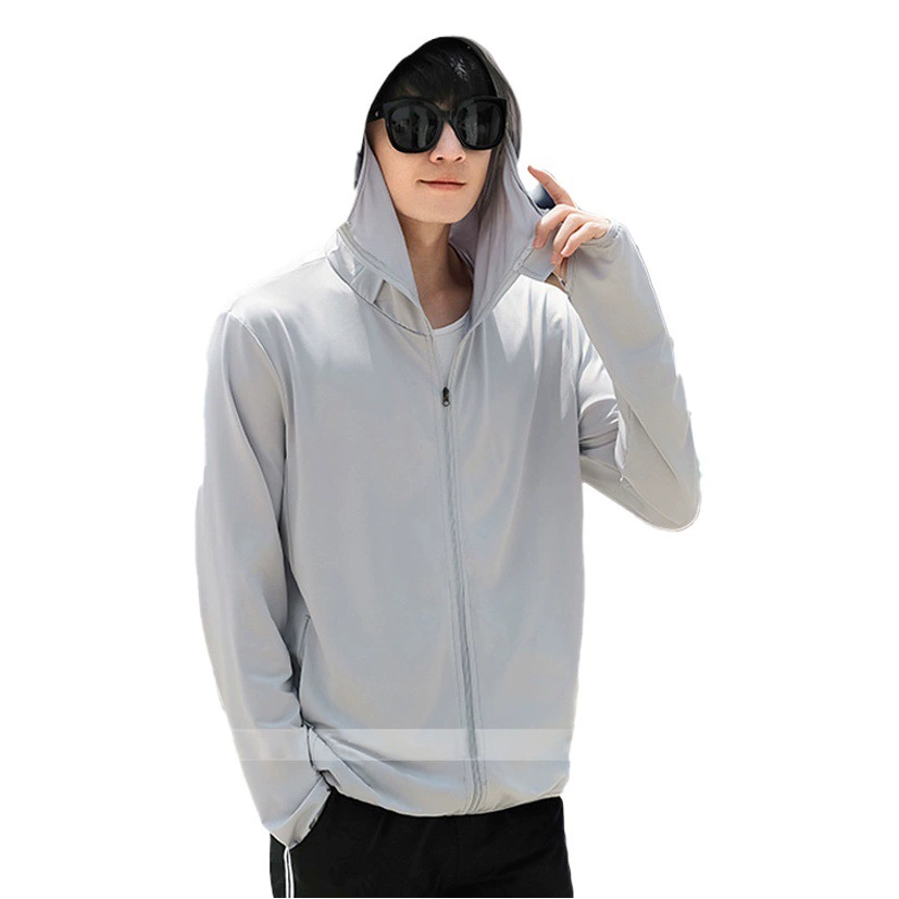Летняя дышащая тонкая мужская солнцезащитная одежда Рыбалка солнцезащитный крем с капюшоном Мужская повседневная кожа ветровка затенение на открытом воздухе Мужчины