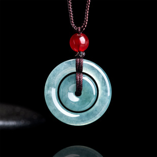 Natural A goods jade blue water peace buckle buckle jade pendant pendant for men and women jade pendant wholesale
