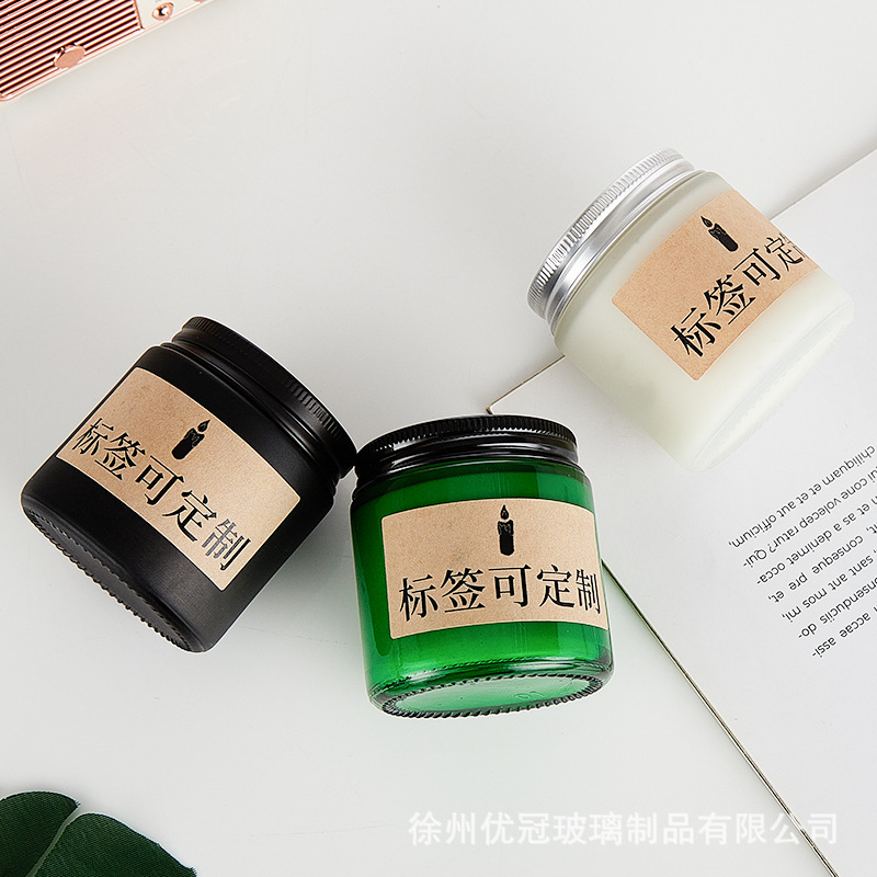 Vaso de vidrio de 250 ml para velas de aromaterapia, resistente a altas temperaturas, para hacer velas aromáticas, recipiente vacío con tapa.